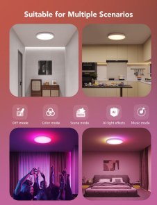 Світильник Govee Smart Ceiling Light RGBWW + RGBIC WI-FI/Bluetooth White (H80A1C01)