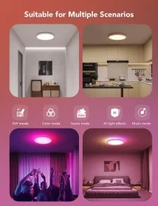 Фото: Світильник Govee Smart Ceiling Light RGBWW + RGBIC WI-FI/Bluetooth White (H80A1C01) № 5 | KTC