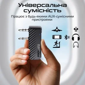 Фото: Bluetooth-трансмітер Promate Airlink-Bluetooth Black (6959144067476 ) № 3 | KTC