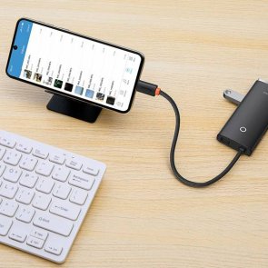 Хаб USB Type-C Baseus Lite Series 5-Port, 3xUSB/Type-C/HDMI, Black