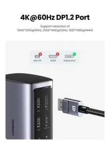 Фото: USB-хаб UGREEN CM555 Multifunctional Docking Station 12 in 1 Silver (90325) № 4 | KTC