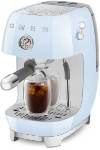 Фото: Ріжкова кавоварка Smeg Style Aesthetic Pastel Blue Glossy Finishing (ECF03PBEU) № 9 | KTC