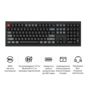 Клавіатура Keychron V6 Ultra Keychron Red Switch RGB Black (V6U-D1-UA)