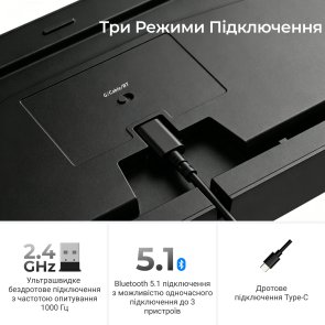 Клавіатура Keychron C3 Max Super Red Switch RGB Black (C3M-H1-UA)