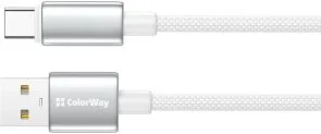 Фото: Кабель ColorWay zinc alloy braided 3A AM / Type-C 2m White (CW-CBUC099-WT) № 3 | KTC