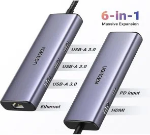 Фото: USB-хаб UGREEN CM512 6in1 Space Gray (15598) № 3 | KTC