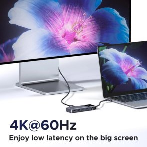 Хаб USB Type-C 2xUSB/2xUSB-C/HDMI/PD Ugreen CM888, Gray