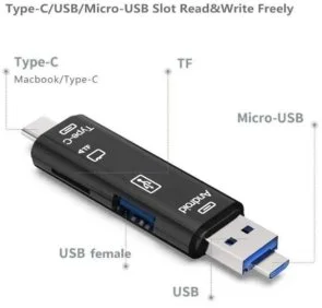 Фото: Кардрідер Dynamode 3-in-1 OTG Black (D-188) № 5 | KTC