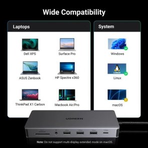 USB-хаб UGREEN CM681 13in1 Grey (15978)