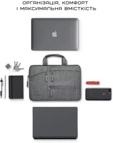 Фото: Сумка для ноутбука Satechi Water-Resistant Laptop Carrying with Pockets Gray (ST-LTB13) № 8 | KTC