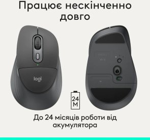 Миша Logitech Signature Comfort Plus M850 L Wireless Graphite (910-007715)