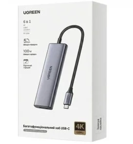 Фото: USB-хаб UGREEN CM511 6in1 Grey (75642) № 3 | KTC