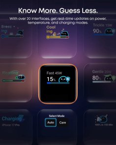 Зарядний пристрій Anker Nano Charger Smart Display 45W Black (A121DG11)