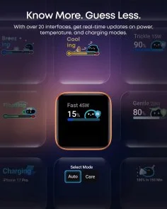 Фото: Зарядний пристрій Anker Nano Charger Smart Display 45W Black (A121DG11) № 3 | KTC