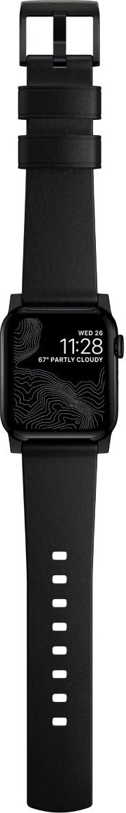 Ремінець Nomad for Apple Watch 46/49mm - Modern Leather Black Hardware Black (NM01198185)