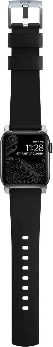 Фото: Ремінець Nomad for Apple Watch 46mm/49mm - Active Pro Silver Hardware Black (NM1A41SNW0) № 8 | KTC