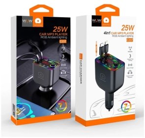 FM-Трансмітер + АЗП WUW C237 Black (6972573338177)