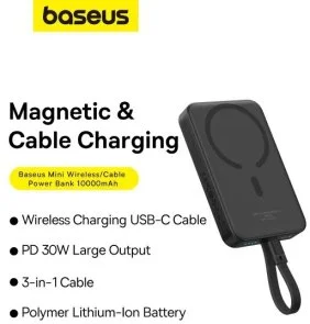 Фото: Батарея універсальна Baseus Magnetic Mini 30W 10000mAh Black (P1002210B113-00) № 13 | KTC