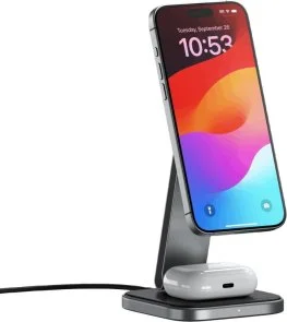 Фото: Бездротовий зарядний пристрій Satechi 2in1 Foldable Qi2 Stand Space Gray (ST-Q21FM) № 5 | KTC
