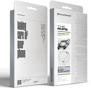 Ремінець для смартфону ArmorStandart Rope Black GlowWhite with Clear Holder (ARM86565)