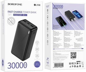 Батарея універсальна BOROFONE BJ55B Graceful 30000mAh 10W Black (6941991116421)