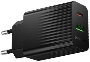 Фото: Зарядний пристрій BOROFONE BAS74A Source QC PD 20W Black (6941991122750) № 2 | KTC