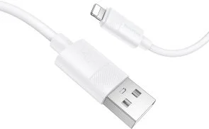Фото: Кабель BOROFONE BX123 Leya 2.4A AM / Lightning 1m White (6941991124204) № 2 | KTC