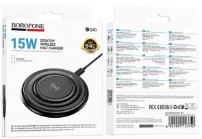 Фото: Бездротовий зарядний пристрій BOROFONE BQ40 Crown 15W Black (6941991123740) № 5 | KTC