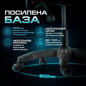 Крісло Holmer GCH-01 Size L Fabric Gray/Black Nylon
