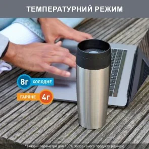 Фото: Термочашка Tefal Travel Mug Classic 360ml Steel (N2020110) № 6 | KTC