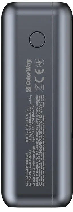 Фото: Батарея універсальна ColorWay Urban 20000mAh 22.5W Gray (CW-PB200LP03GR) № 4 | KTC