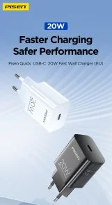 Фото: Зарядний пристрій Pisen A829 Quick PD 20W Black (A829-120167C-EU1_Black) № 11 | KTC