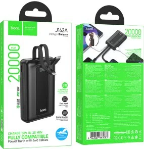 Фото: Батарея універсальна Hoco J162A 20000mAh 22.5W Black built-in Cable (6942007663083) № 7 | KTC