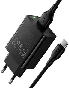 Фото: Зарядний пристрій Hoco CS92A Leader 18W Black with AM/Type-C (6942007671057) № 7 | KTC
