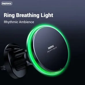 Фото: Кріплення для мобільного телефону Remax MagSafe Magnetic 15W Wireless Charging Car Mount RM-C01 Black (6954851236337) № 4 | KTC