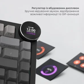 Фото: Клавіатура Ajazz AK820 V2 White Peach Switch WL/BT/USB Black/Grey/Yellow (AK820-V2-WP-BGY) № 17 | KTC