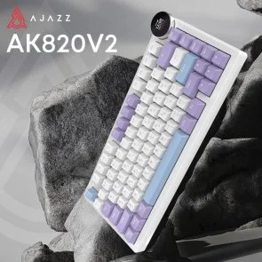 Фото: Клавіатура Ajazz AK820 V2 White Peach Switch WL/BT/USB White/Purple/Blue (AK820-V2-WP-PWB) № 5 | KTC