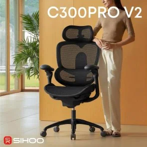 Фото: Крісло SIHOO C300 Pro V2 Black (C300-PRO-V2-B101) № 6 | KTC