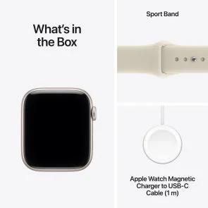 Фото: Смарт годинник Apple Watch SE 3 New GPS 40mm - Starlight Aluminium Case with Sand Sport Band - M/L (MJKW4) № 8 | KTC