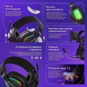 Фото: Гарнітура Proove Gaming Cosmo APP Black/Purple (WHCS00020016) № 11 | KTC