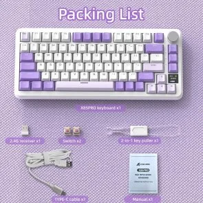 Фото: Клавіатура Attack Shark X85 Pro ENG/UKR WL/BT/USB Lavender (X85PROL_AS) № 10 | KTC