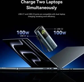 Фото: Батарея універсальна Vention FKGI0 27000mAh 200W Silver Built-in USB-C № 4 | KTC