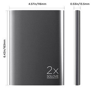 Батарея універсальна Solove A8 Power Bank 20000 mAh сіра