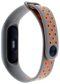 Фото: Ремінець для фітнес браслету Mijobs Xiaomi Mi Band 2 сірий/помаренчевий № 3 | KTC