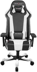 Крісло ігрове DXRACER KING OH/KS06/NR Чорне з Білими вставки PU шкіра, Al основа