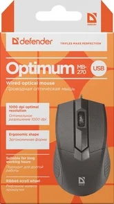 Фото: Миша Defender Optimum MB-270 Black (52270) № 2 | KTC
