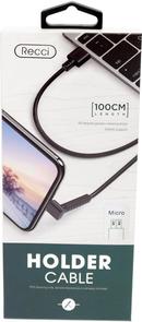 Кабель Recci RCM-N100 AM / Micro USB 1m Black (RCM-N100 Black)