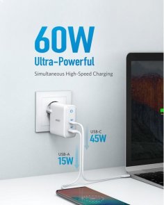 Зарядний пристрій Anker PowerPort Atom III 60W White (A2322321)