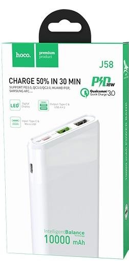 Батарея універсальна Hoco J58 Cosmo 10000mAh White (J58 Cosmo White)