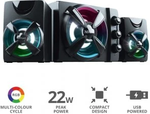 Фото: Колонки Trust Ziva RGB Black (23644_TRUST) № 4 | KTC